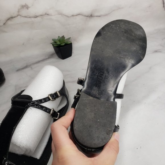 J. Crew black strappy patent sandals - Picture 4 of 5